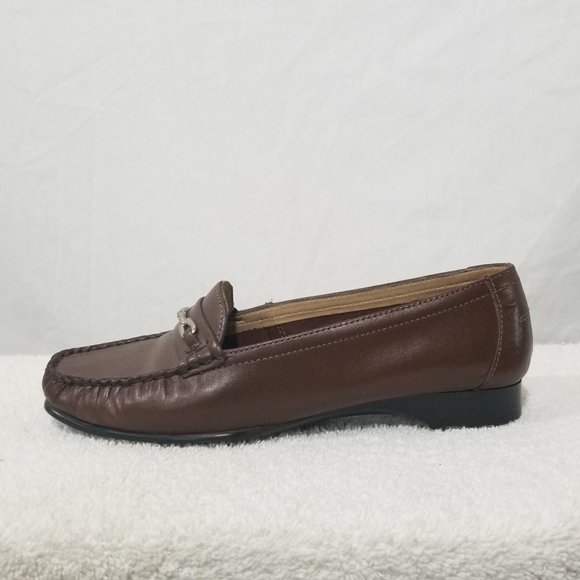 Minelli brown leather moccasin shoes - Picture 3 of 8